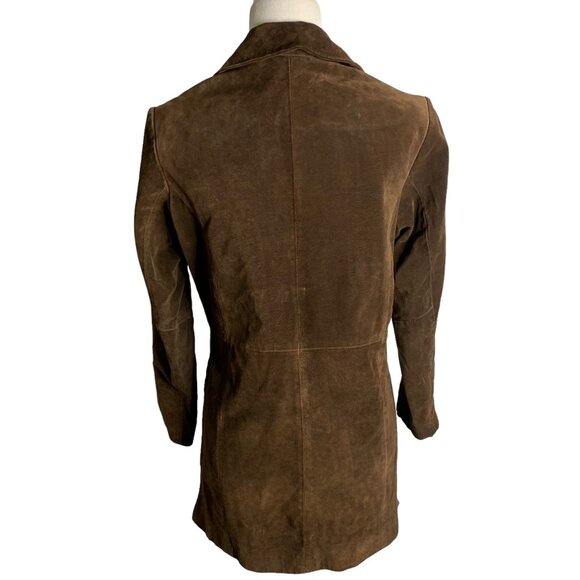 Vintage 90s Cherokee Leather Jacket S Brown Button Front Pockets Lined Collar - Picture 4 of 6